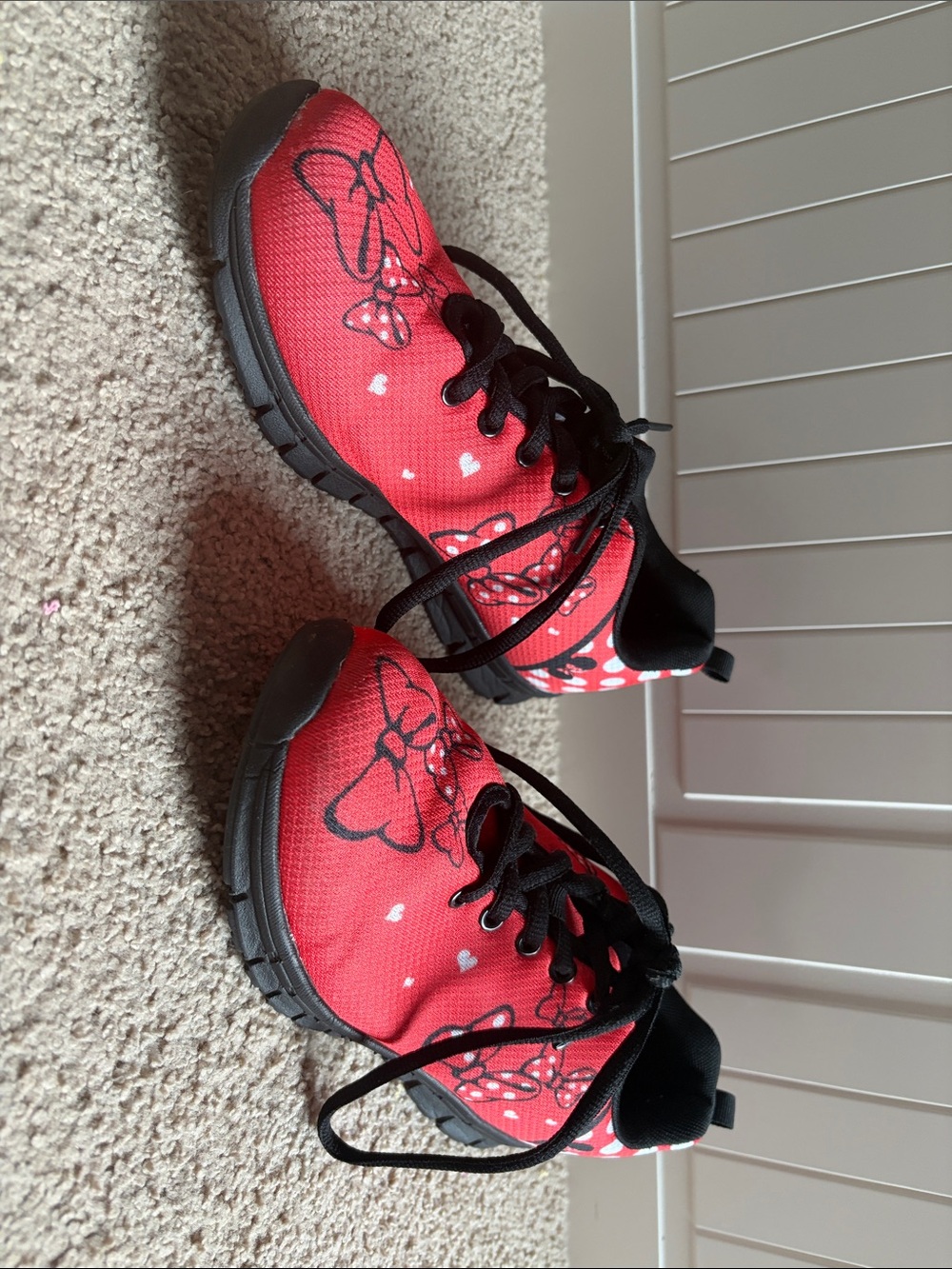 Women’s Red Minnie Bow Athletic Sneakers